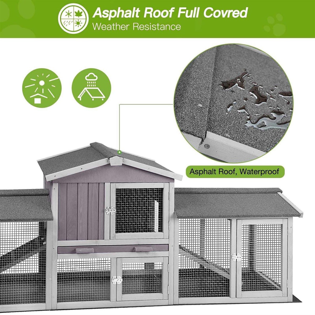 Large Outdoor Rabbit Hutch Chicken Coop T563417