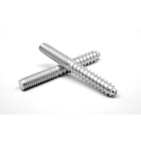 1/2-13 x 3 Coarse Thread Hanger Bolt Low Carbon Steel Zinc Plated Pk 100 D5666