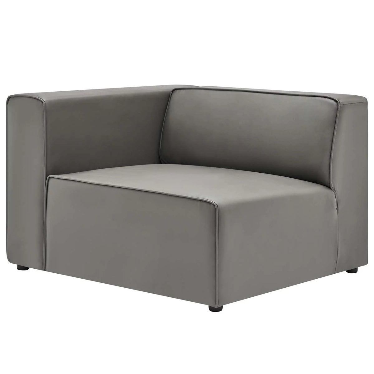 Gray Vegan Leather 3-Piece Sectional Sofa A4708