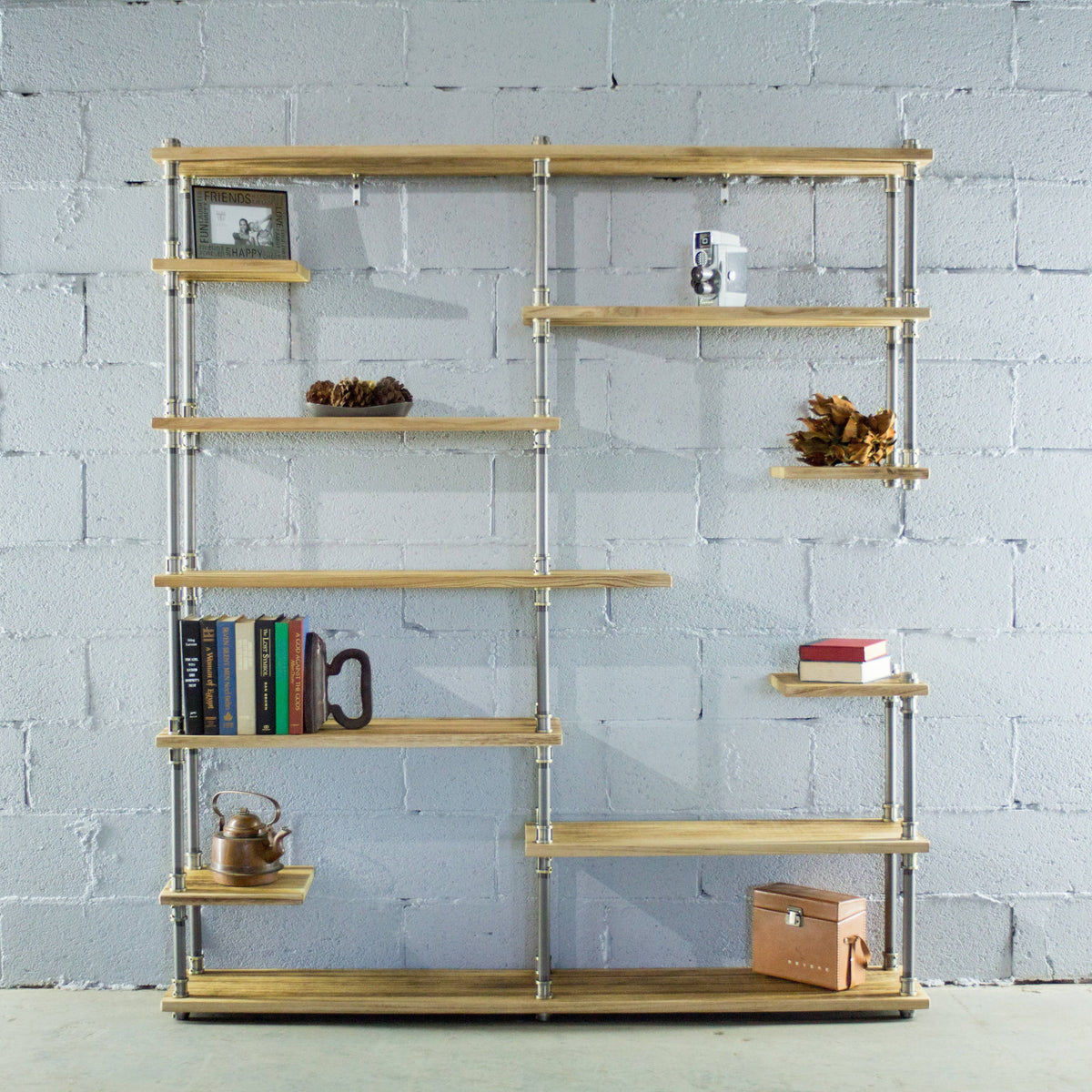 64-inch 11-Shelf Metal and Wood Bookcase U716964