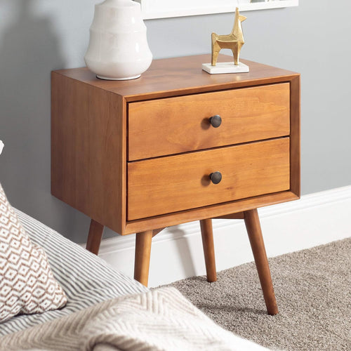 2 Piece 2 Drawer Solid Wood Nightstand Set S531427