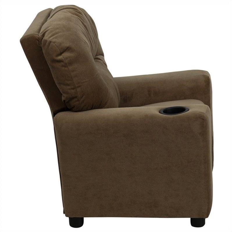 Brown Kids Recliner with Cup Holder E62075