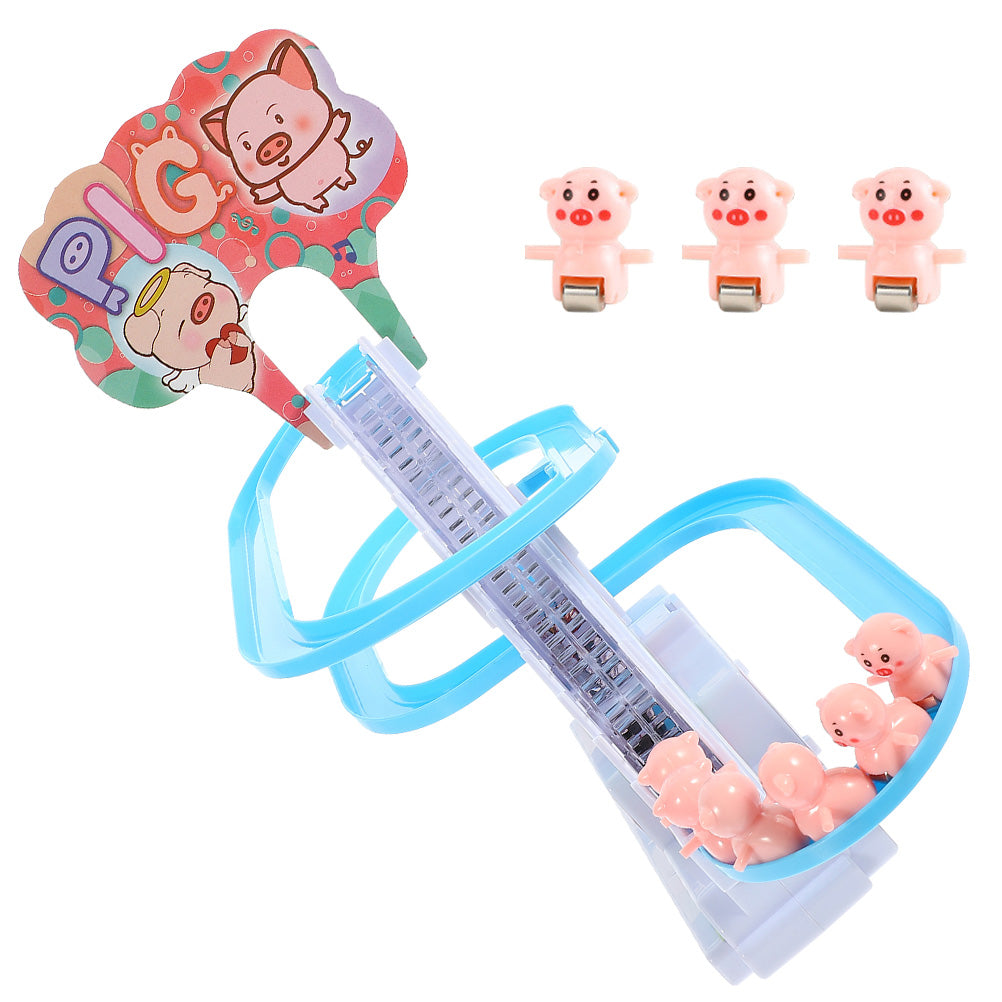 Small Piggy Sliding Toys Electric Piggy Climbing Stairs Tracks Slide Toy G525