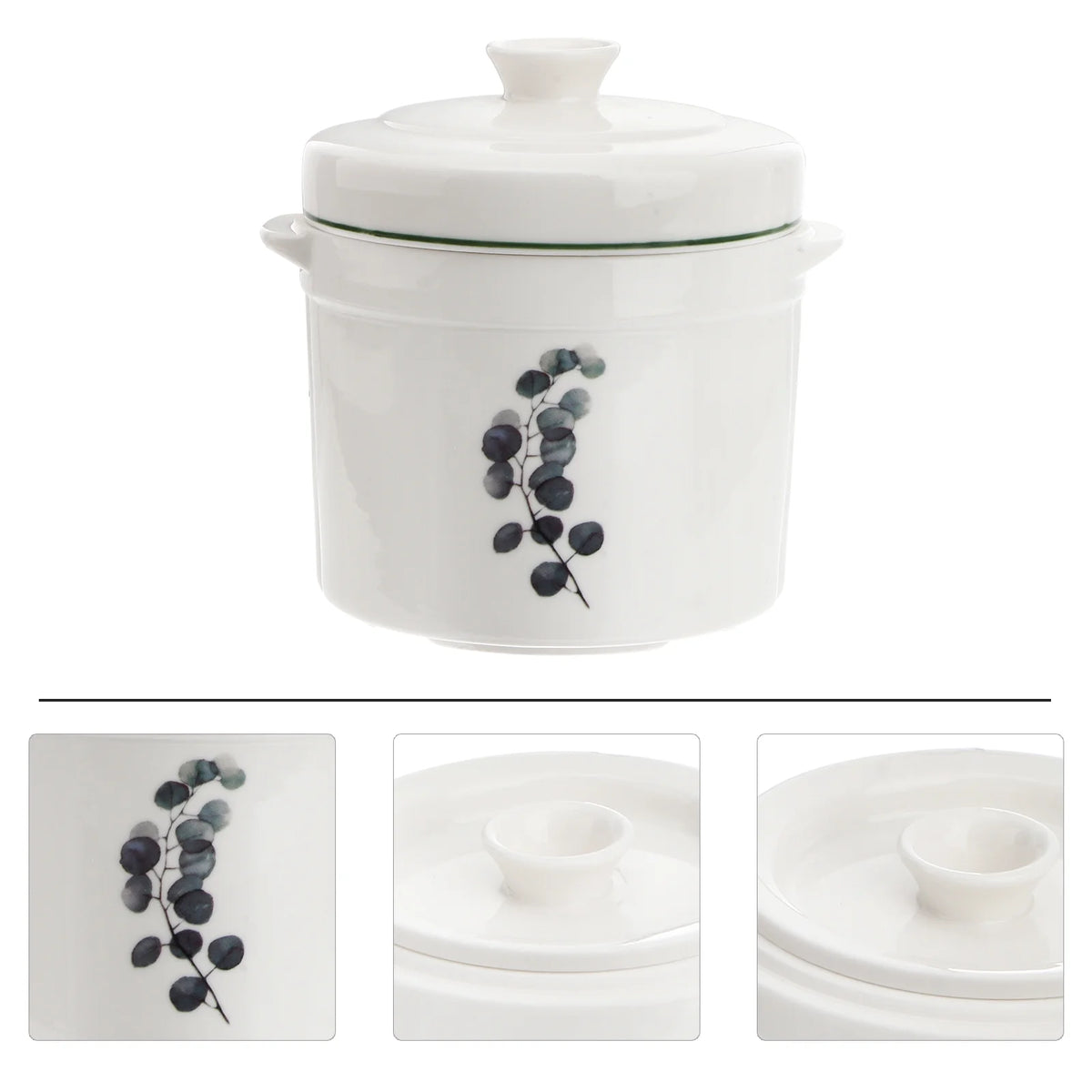 Ceramic Stew Pot with Covers Soup Bowl E643