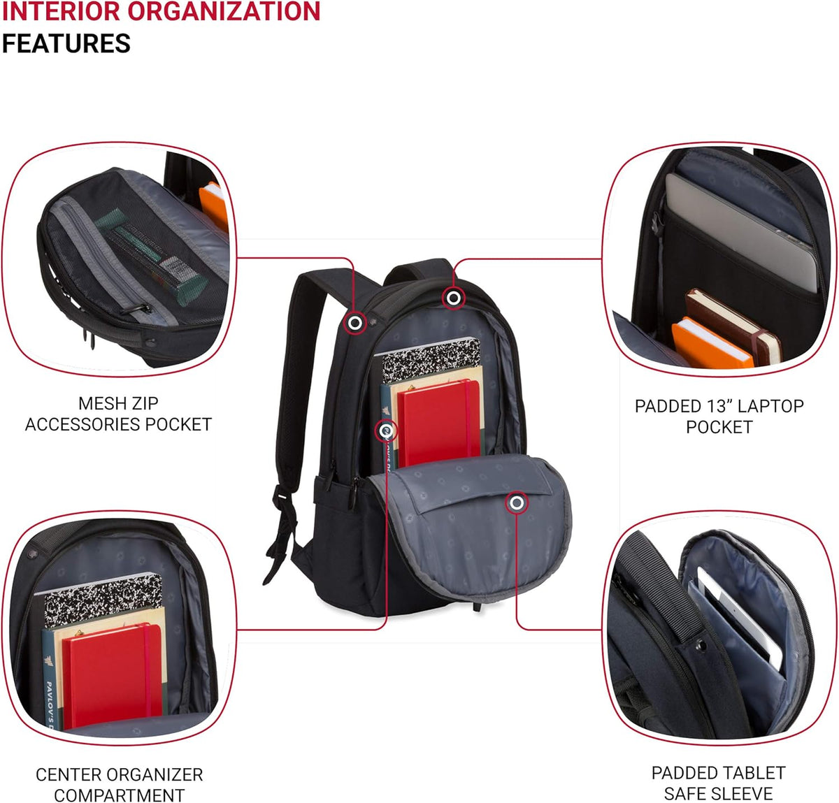 Compact Laptop Backpack, Black, 17-Inch T472456