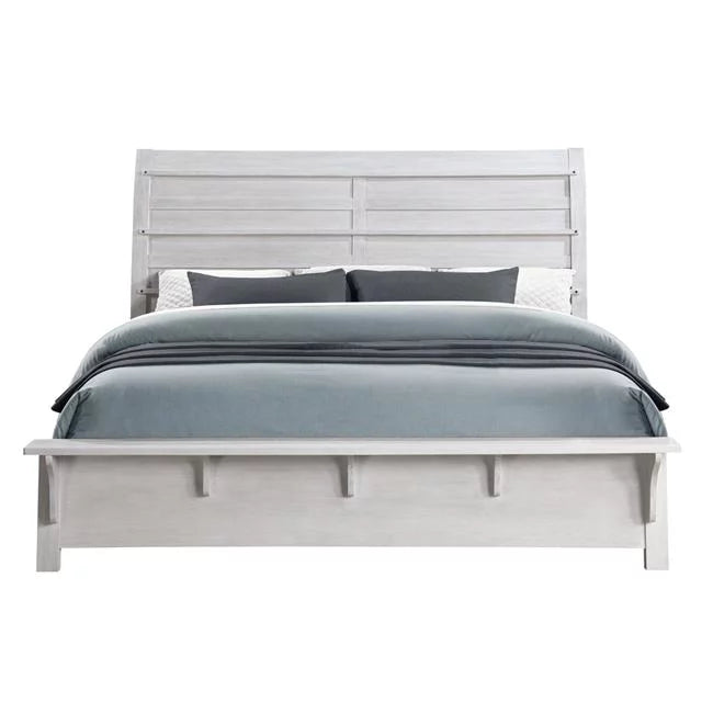 White & Oak Full Size Bed D184