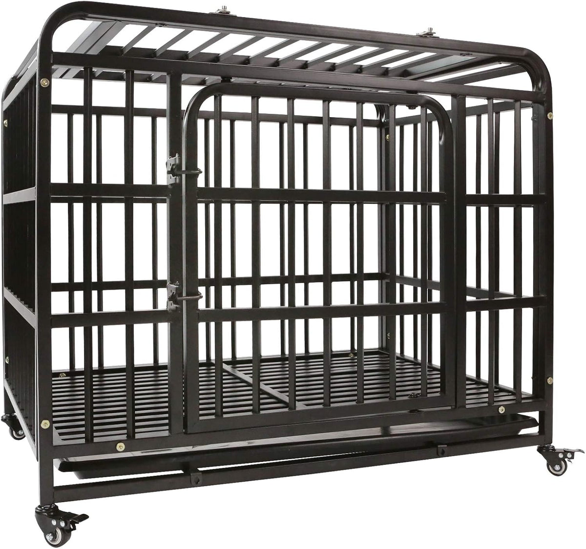 Heavy Duty Metal Dog Crate with Four Wheels, 38 inches T965779
