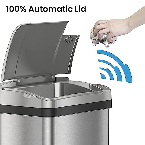 13 Gallon Stainless Steel Trash Can with Odor Filter Q5658