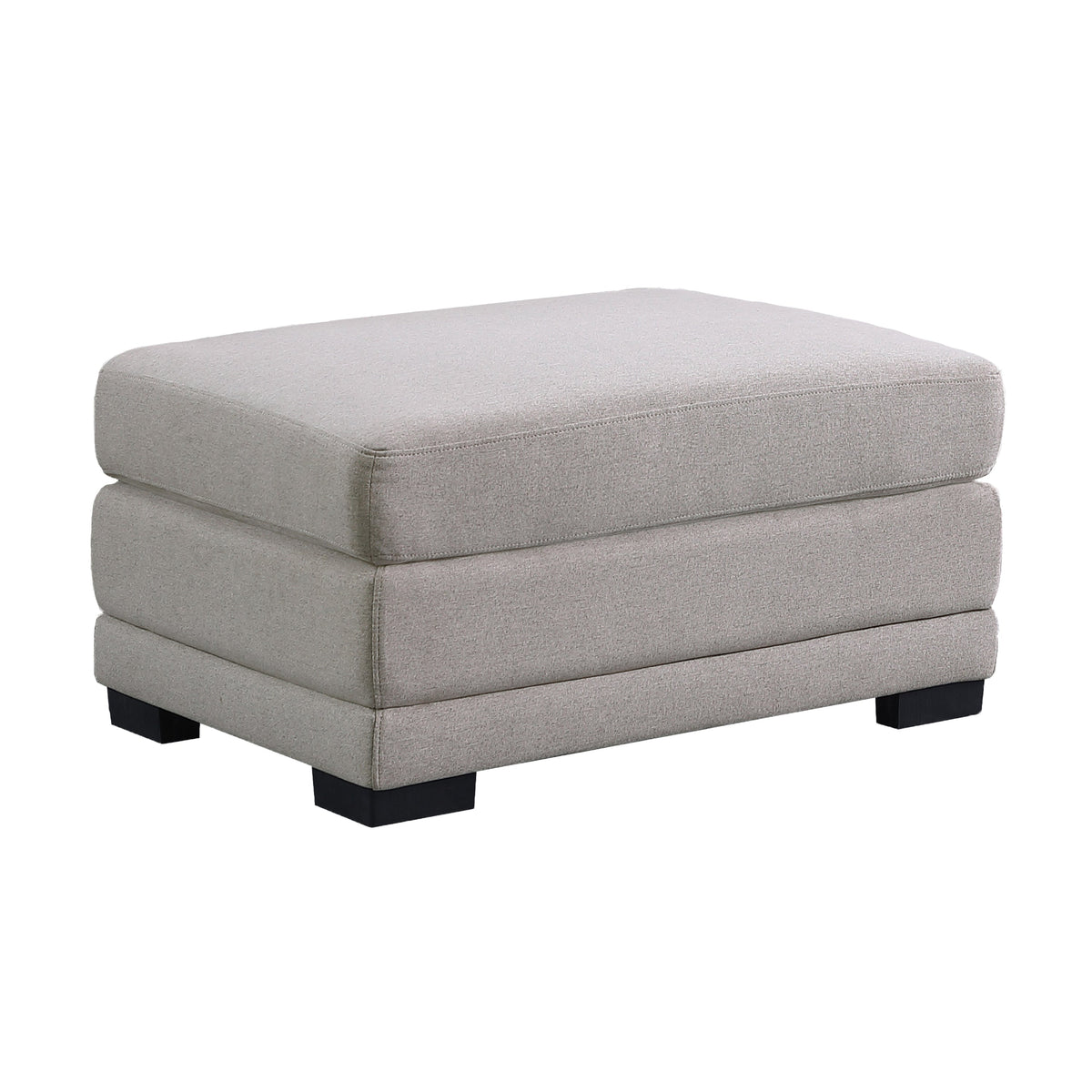 Light Gray Linen Fabric Reversible Sectional Sofa with Ottoman K52877