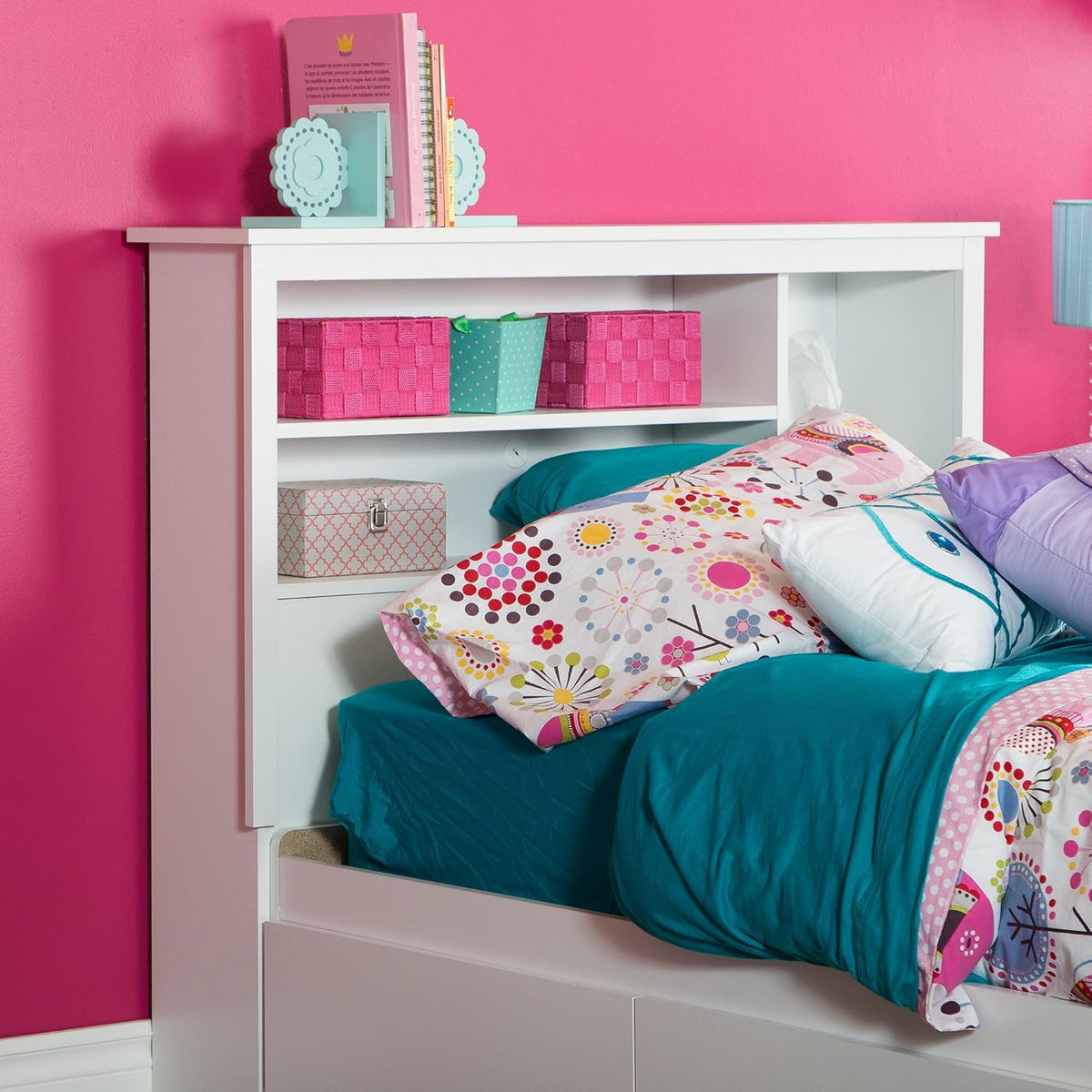 Pure Black Twin Bookcase Headboard I788768