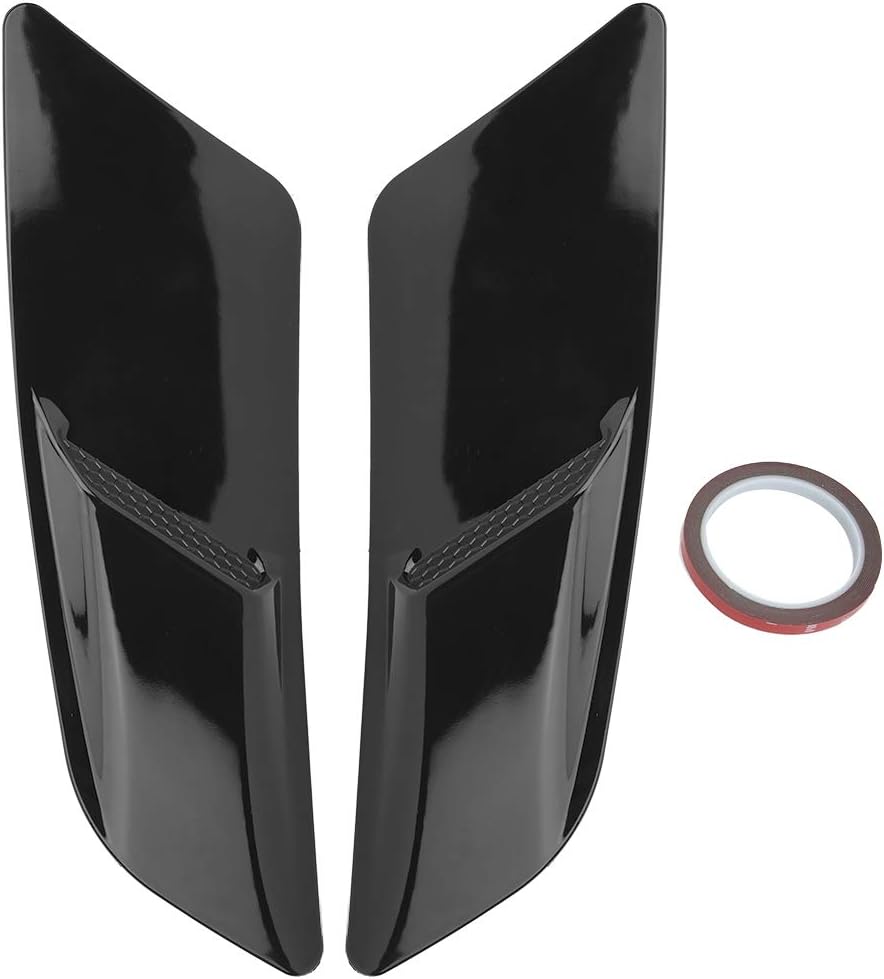 Glossy Black ABS Car Hood Air Outlet Decorative Bonnet Cover Trim T72469