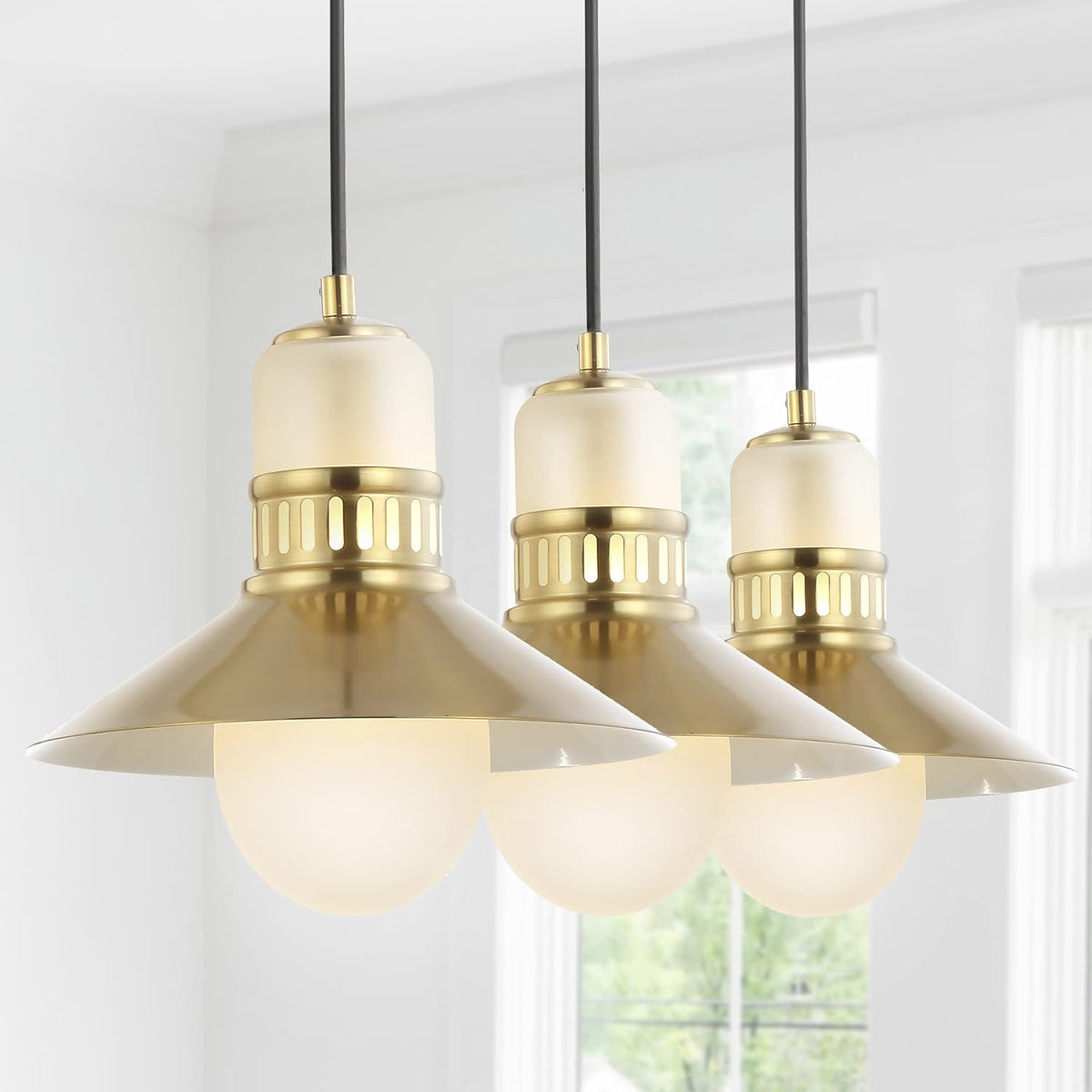 3-Light Adjustable Iron Glass LED Pendant Y30277