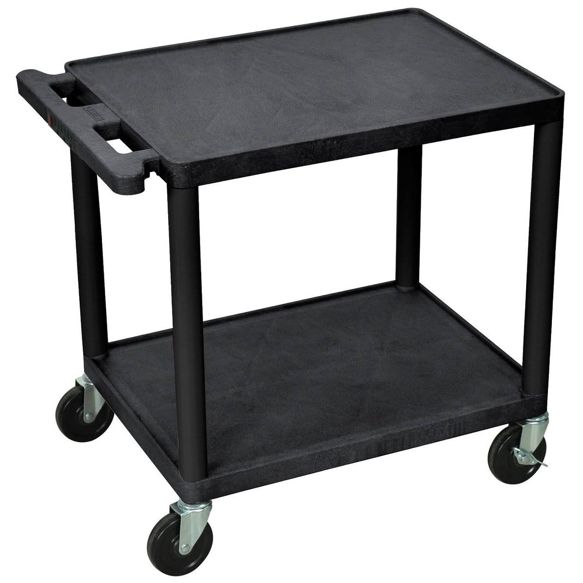 Black 2 Shelf Adjustable Storage Utility Cart with 4 Casters C726445