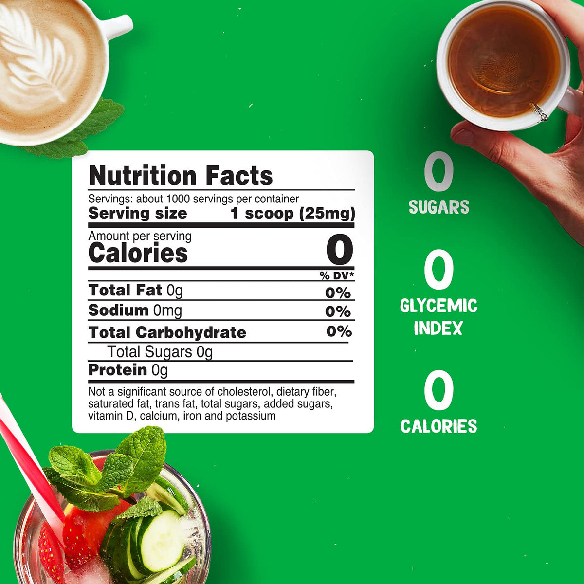 Organic Stevia Sweetener Extract Powder, 2 Piece Set B797455
