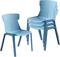 Blue Stacking Chair with Back Support 4 pcs S604