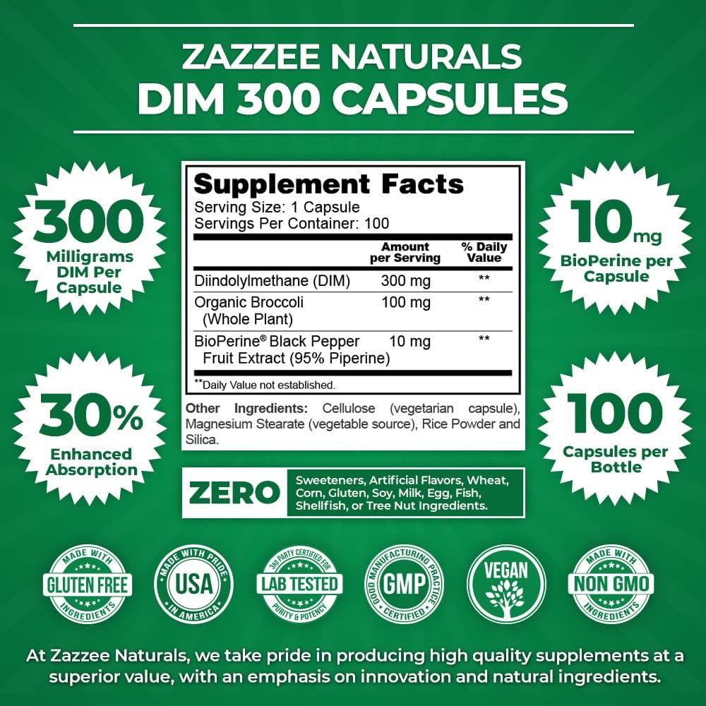 300 mg DIM per Capsule, 100 Vegan Capsules D76423