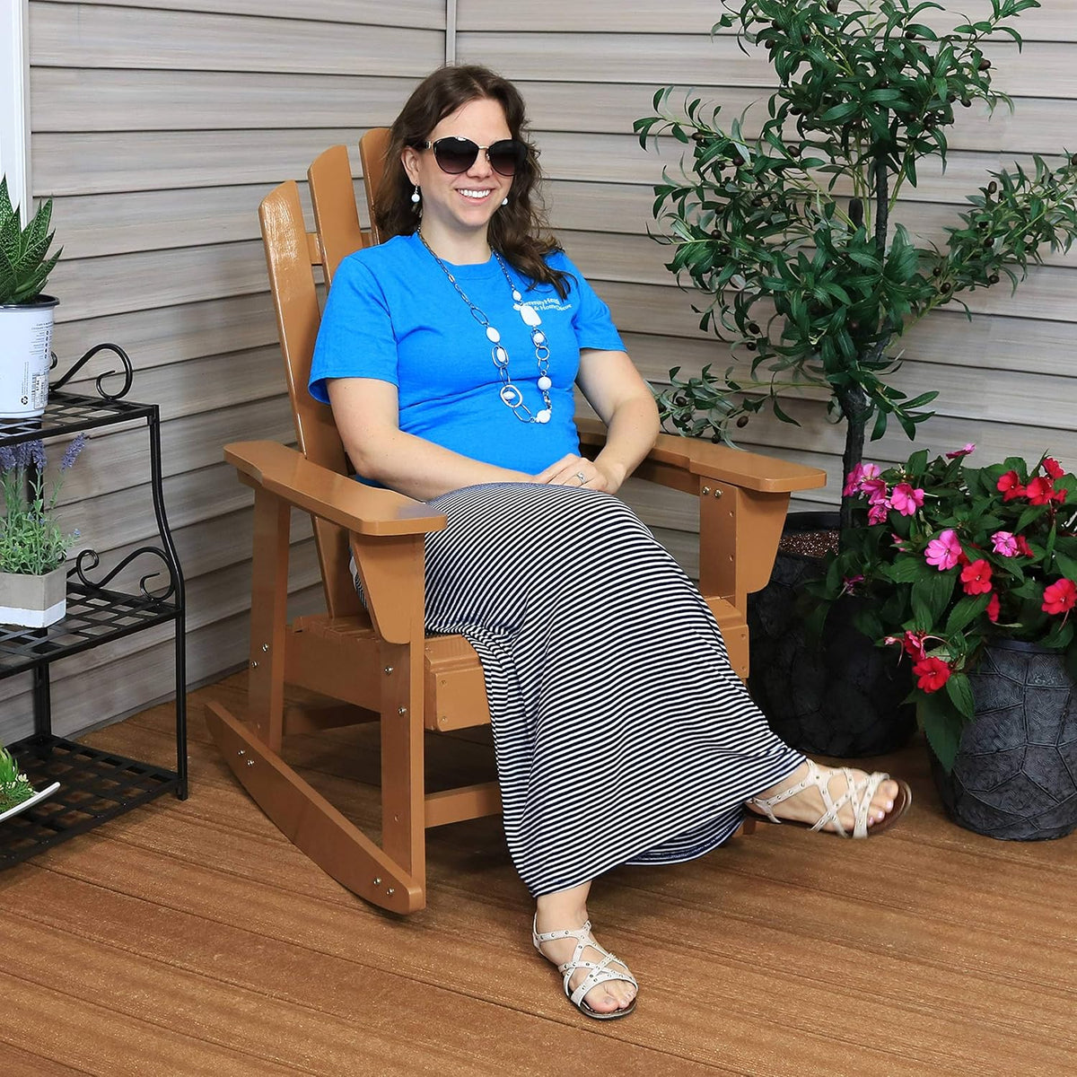 Adirondack Rocking Chair with Cedar Finish T7398