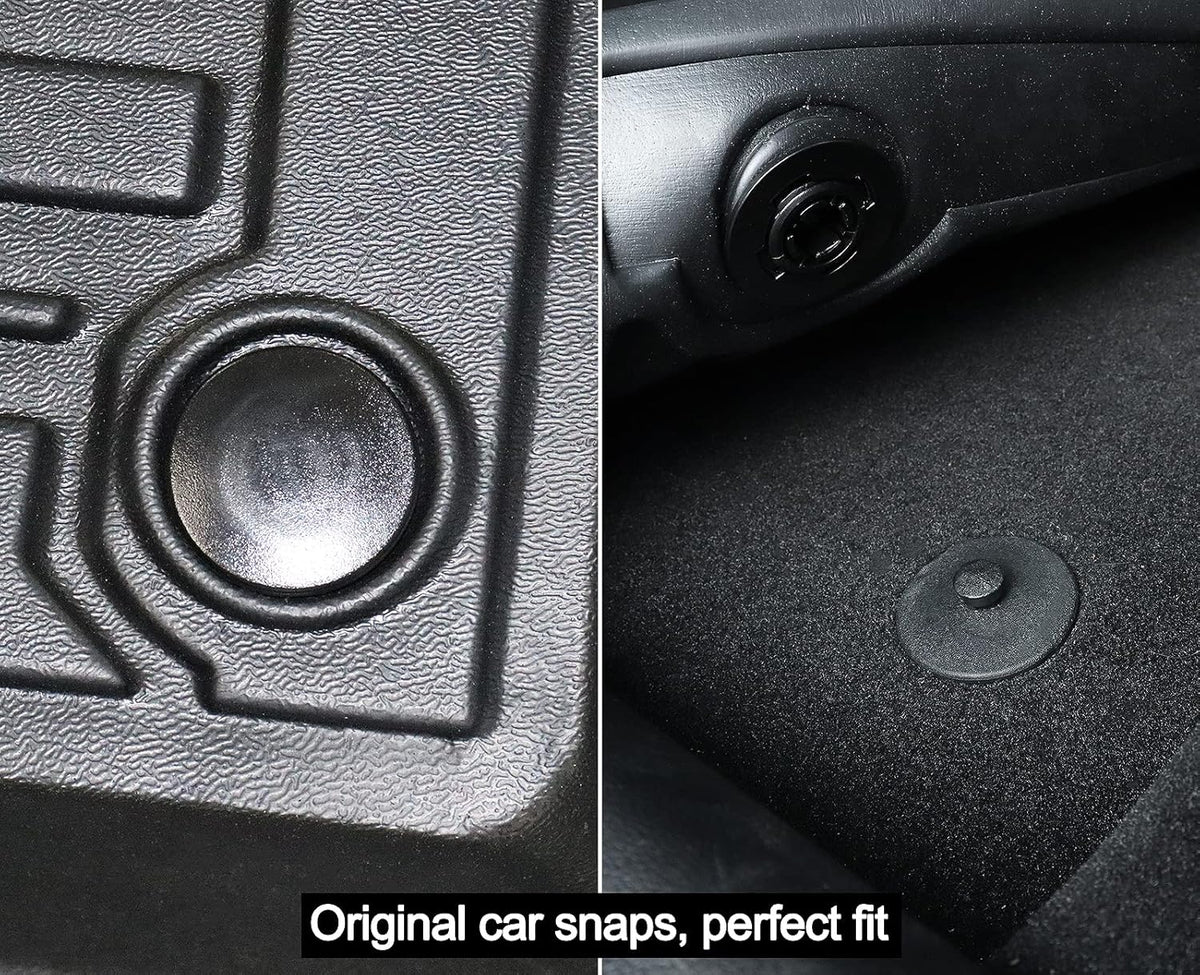 Black 2 Rows and Cargo Liner Set All-Weather Rubber Car Floor Mats N319163