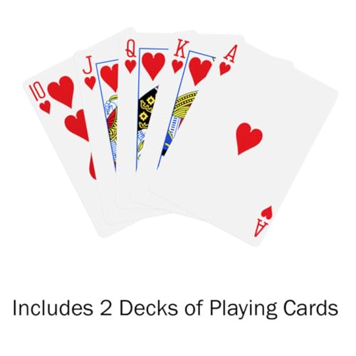 Foldable Poker Table Topper with Carry Case, 300 Poker Chips, 2 Decks of Cards, Dealer and Blind Buttons Q854843