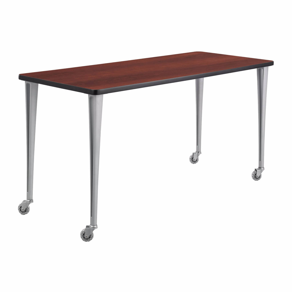Cherry Black Post Leg Table with Casters K3523