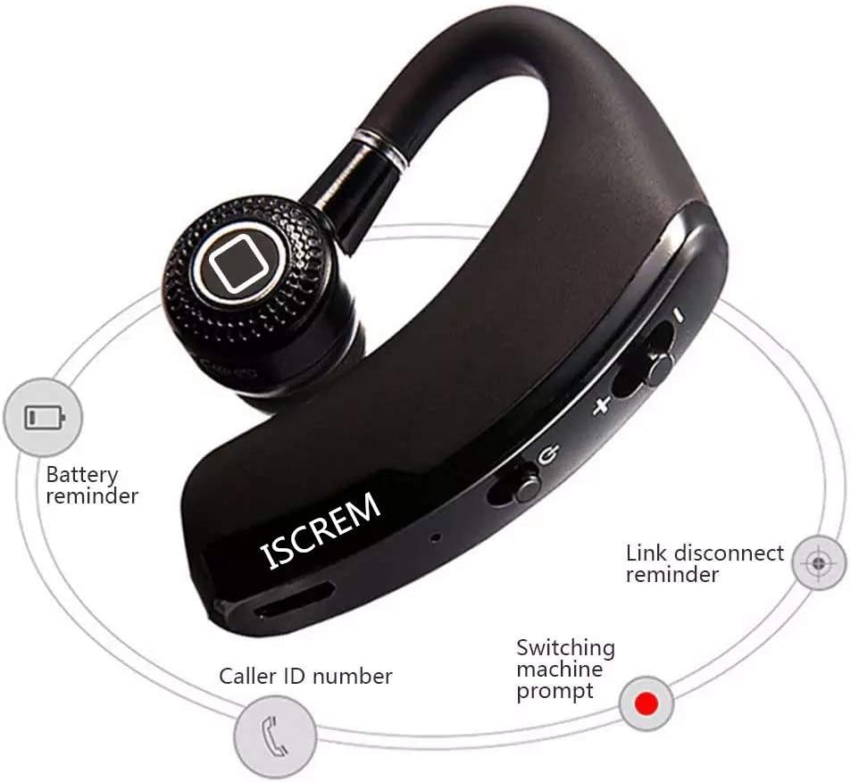 Bluetooth Headset Wireless Single Earpiece Noise Cancelling Headphones R88732