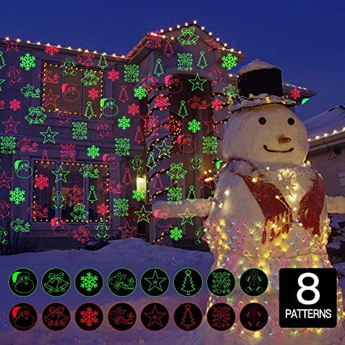 8 Patterns Red and Green LED Laser Projector Lights U23776