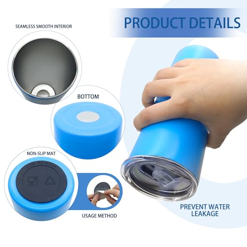 16 Pack 20oz Straight Stainless Steel Double Wall Vacuum Insulated Tumbler with Lid and Straw Z10097