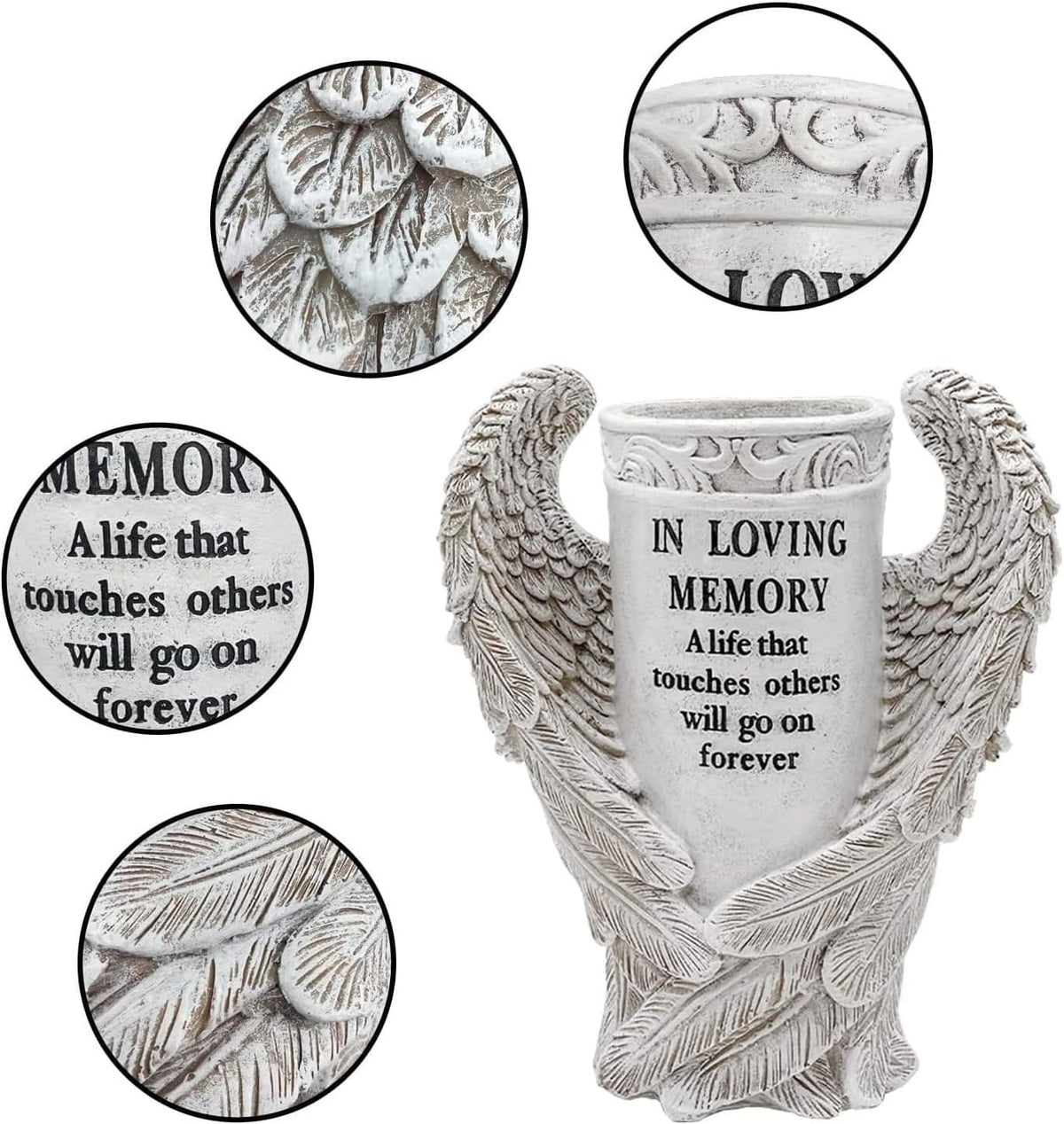 Grave Vase with Angel Wings Y1199