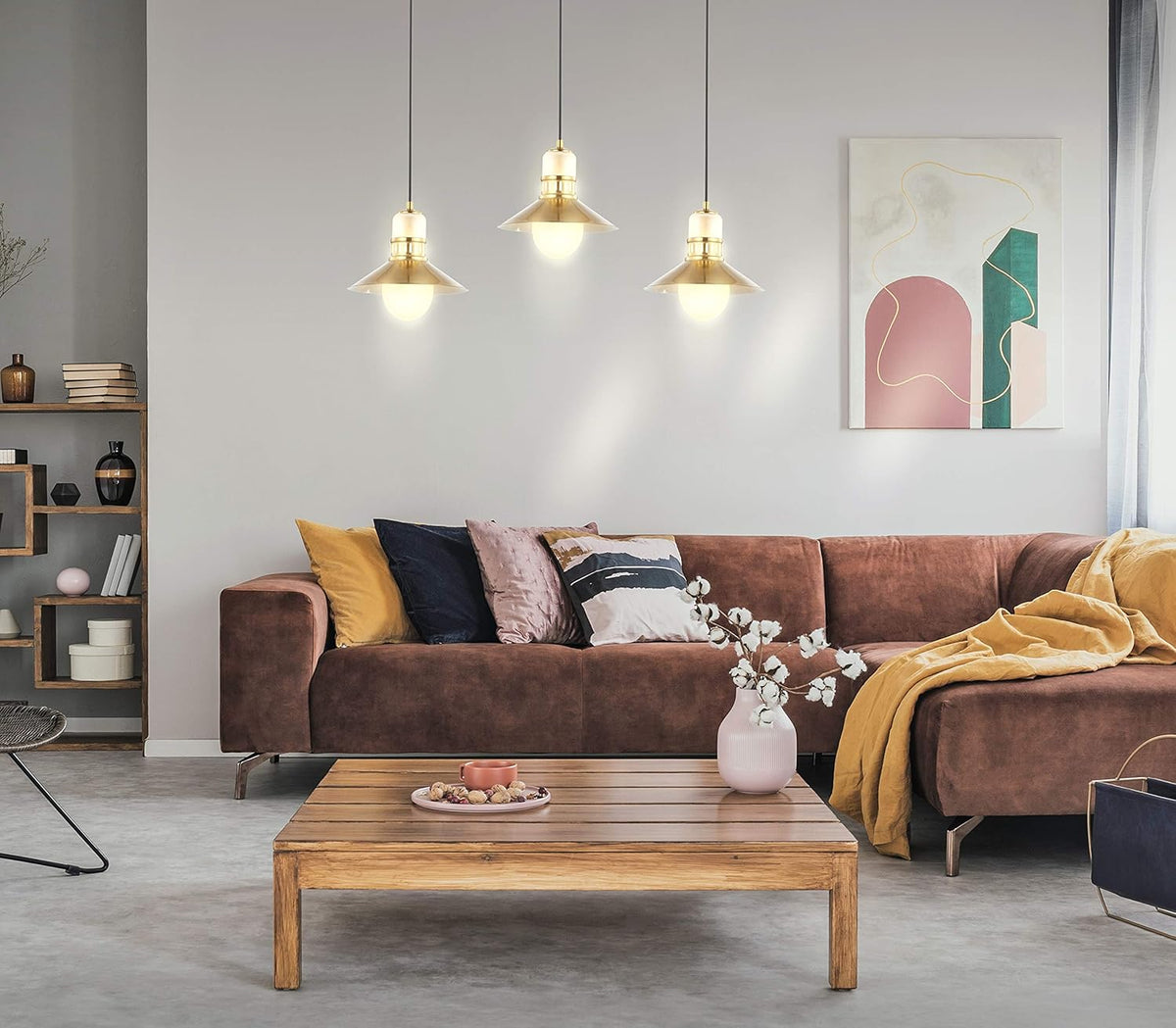 3-Light Adjustable Iron Glass LED Pendant Y30277