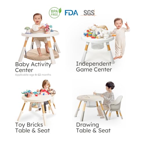 8 in 1 Convertible Highchair with Removable Tray, Khaki A75273