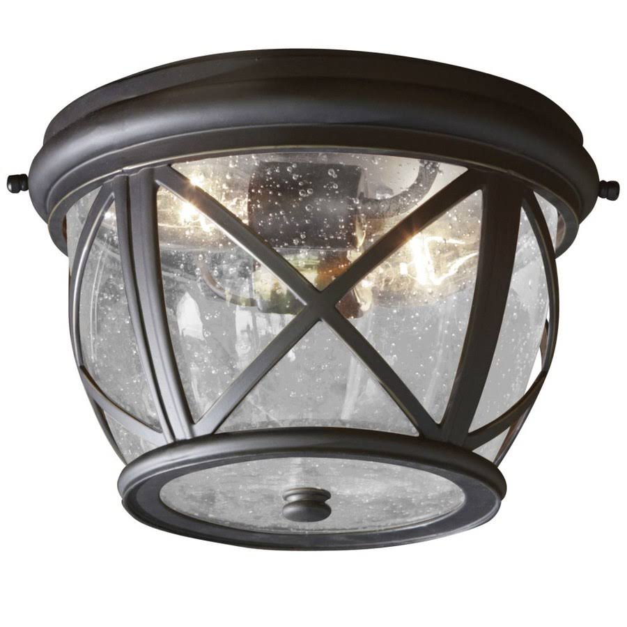 10.9-in Rubbed Bronze Outdoor Flush-Mount Light E159537