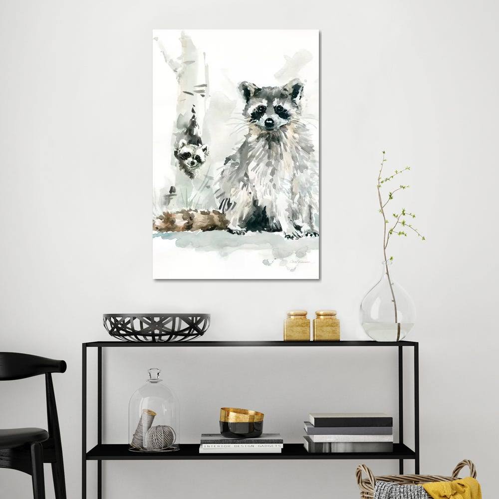 Canvas Art Raccoon and Baby Print I220021