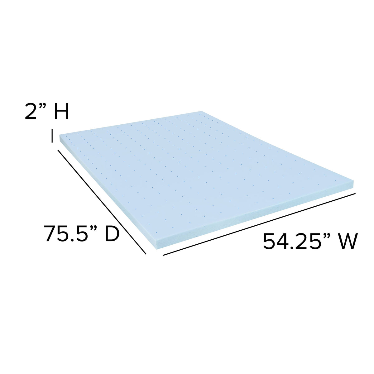 Full Size Gel Memory Foam Mattress Topper Bundle C735