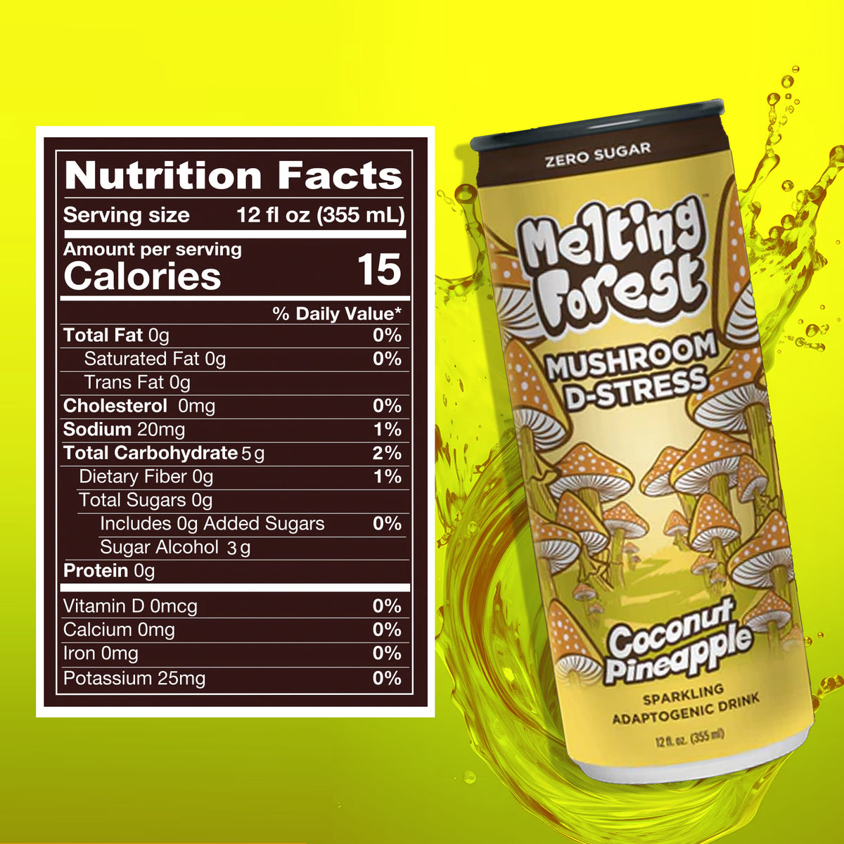 Coconut Pineapple Flavored Mushroom Sparkling Water B9340