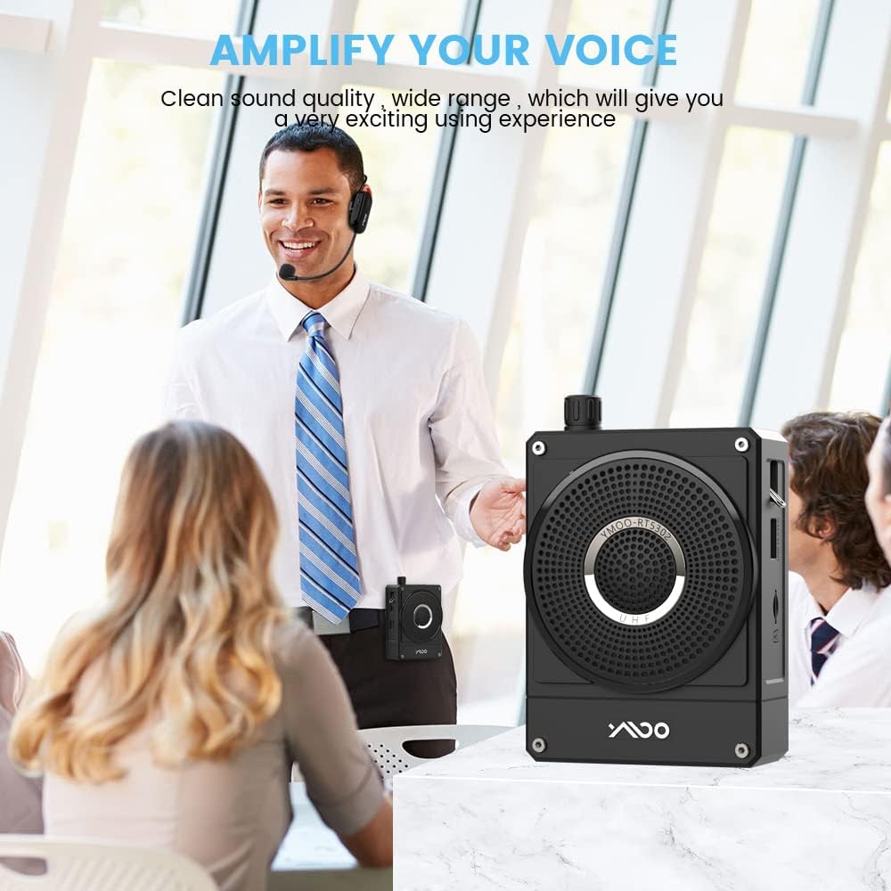 10W Rechargeable Voice Amplifier with UHF Wireless Microphone Headset M90274