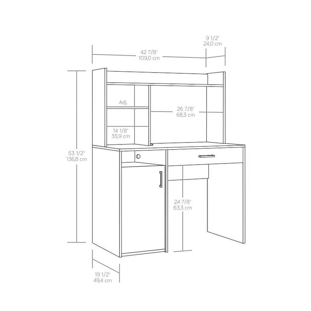 Engineered Wood Desk with Hutch T6175