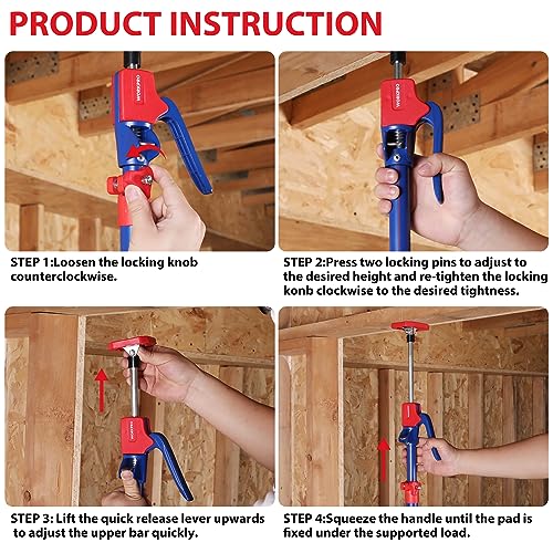 54-114 Inches Steel Telescopic Support Rod 4-Pack Z829