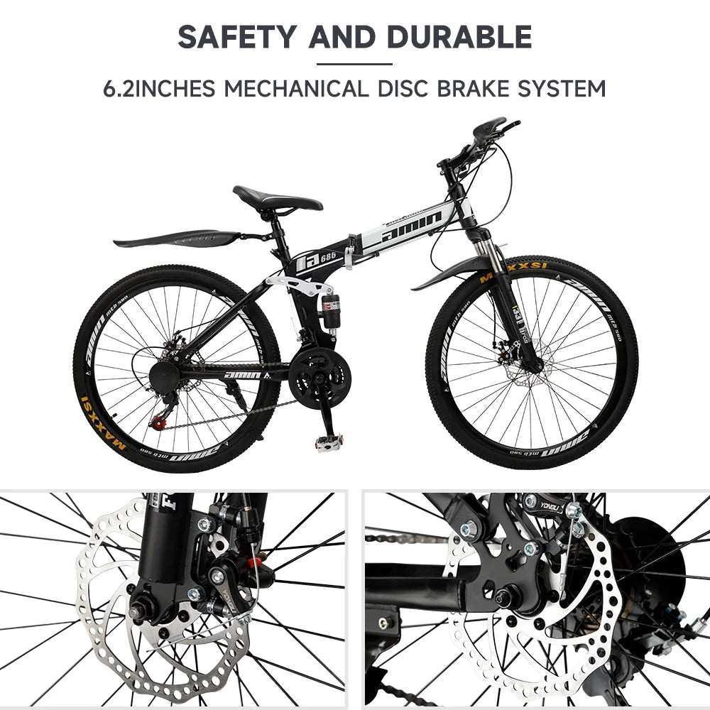 Full Suspension 21 Speed 26 Inch Dual Disc Brake Mountain Bike U9012