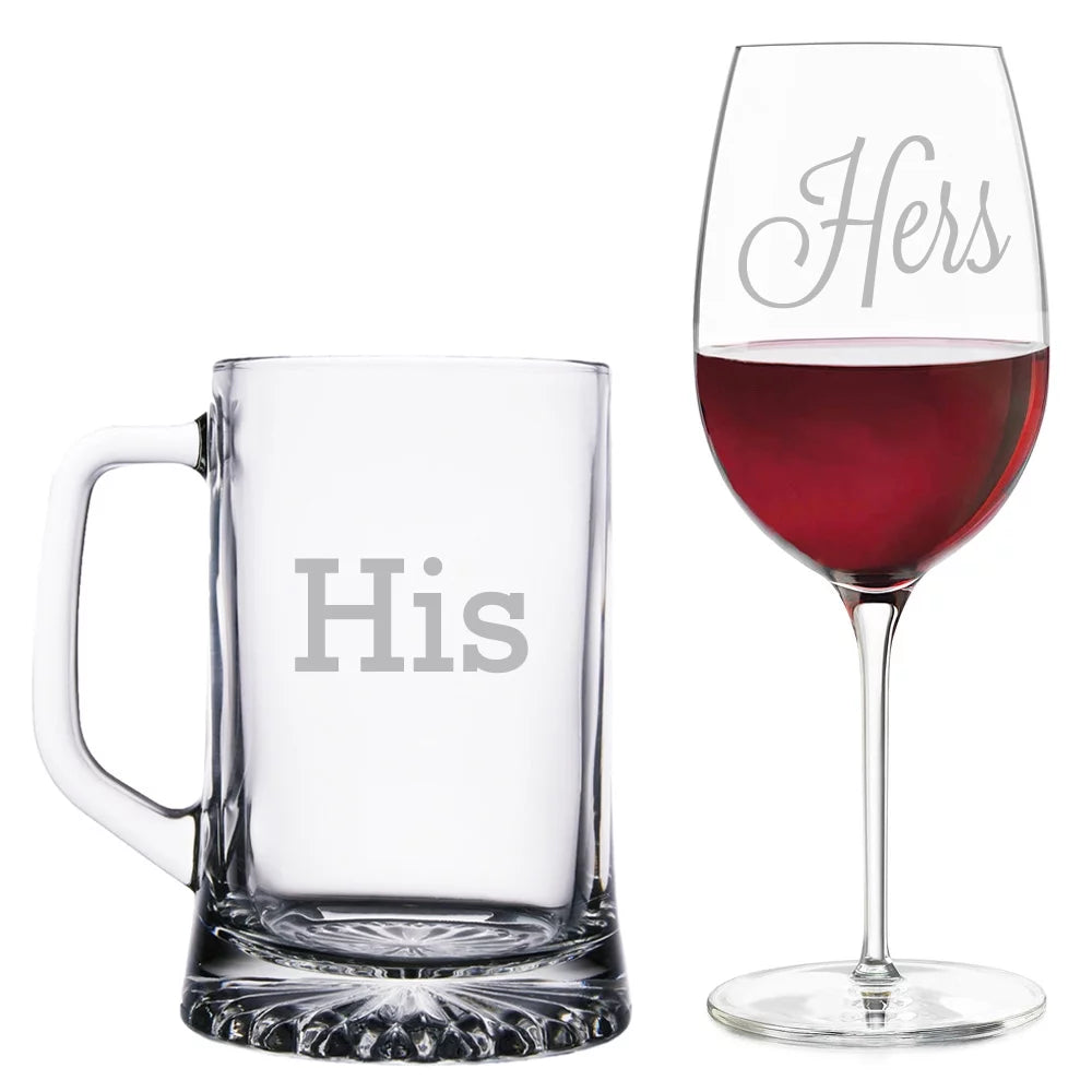 Beer Mug and Wine Glass Set O699