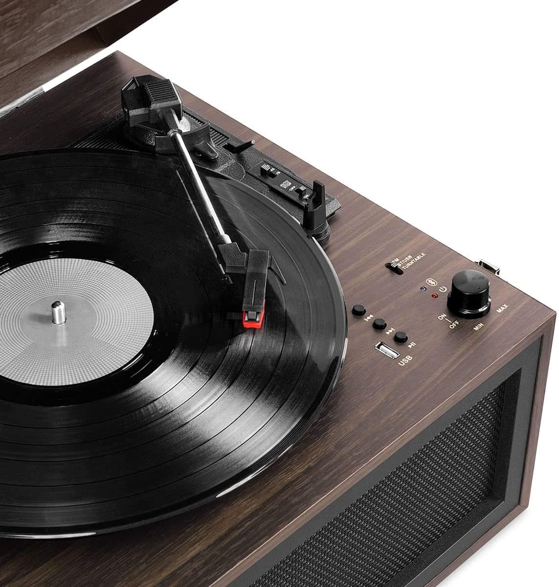 Bluetooth Record Player Stand with 3-Speed Turntable Z243767
