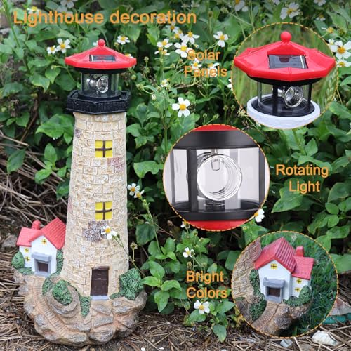 17.1" Solar Lighthouse with Rotating Beacon T493