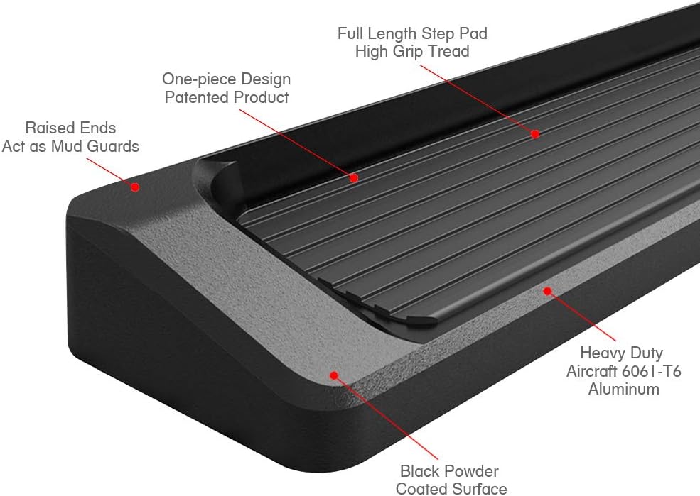 6in Black Running Boards M273