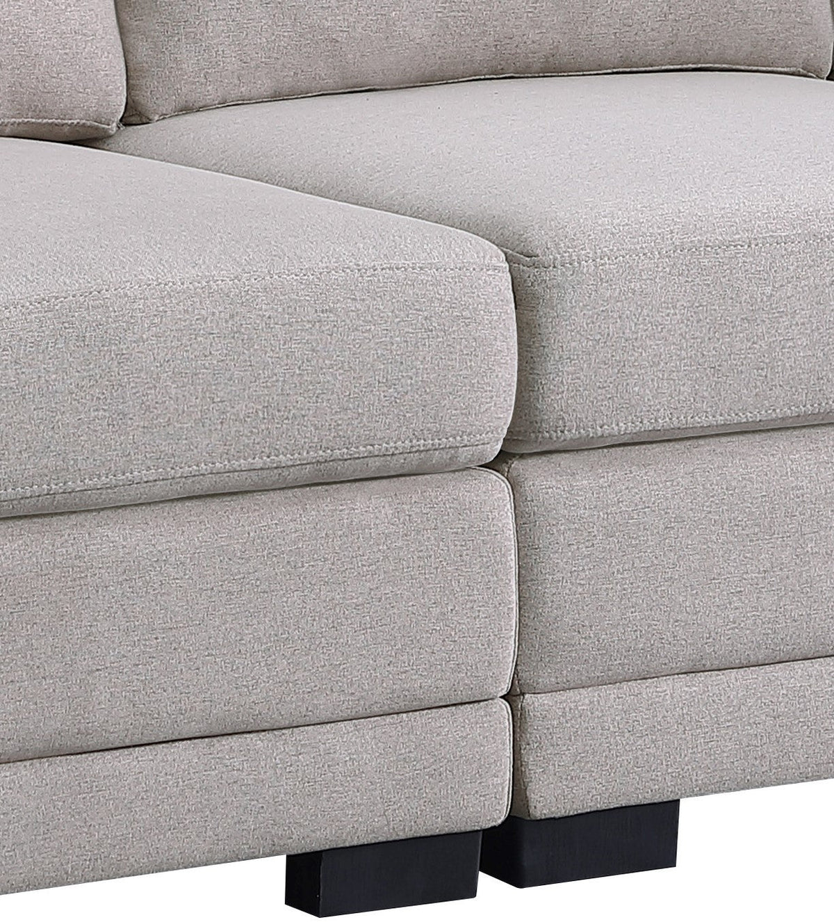 Light Gray Linen Fabric Reversible Sectional Sofa with Ottoman K52877