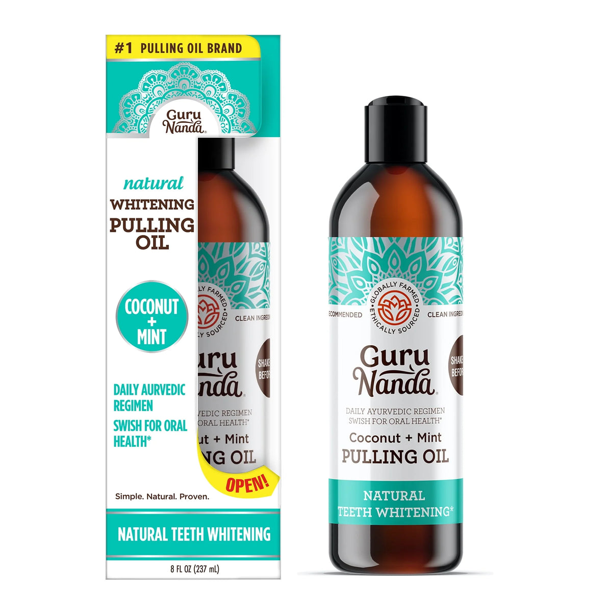 Coconut Mint Oil Pulling Mouthwash 8 oz O735