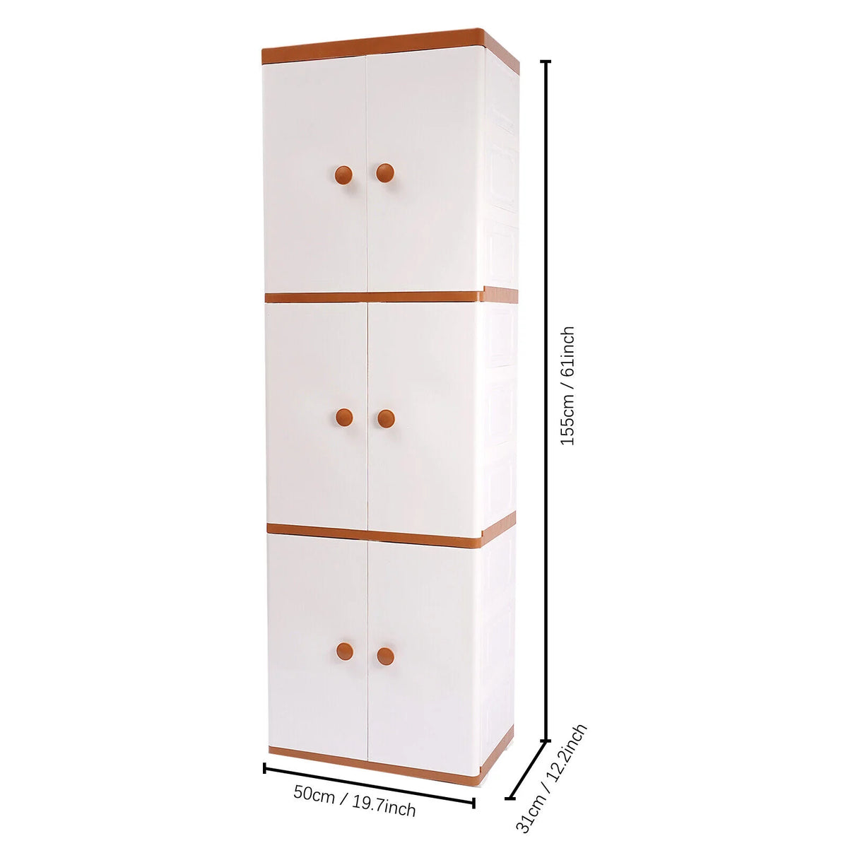 6 Shelf 6 Door Plastic Storage Cabinet I828224