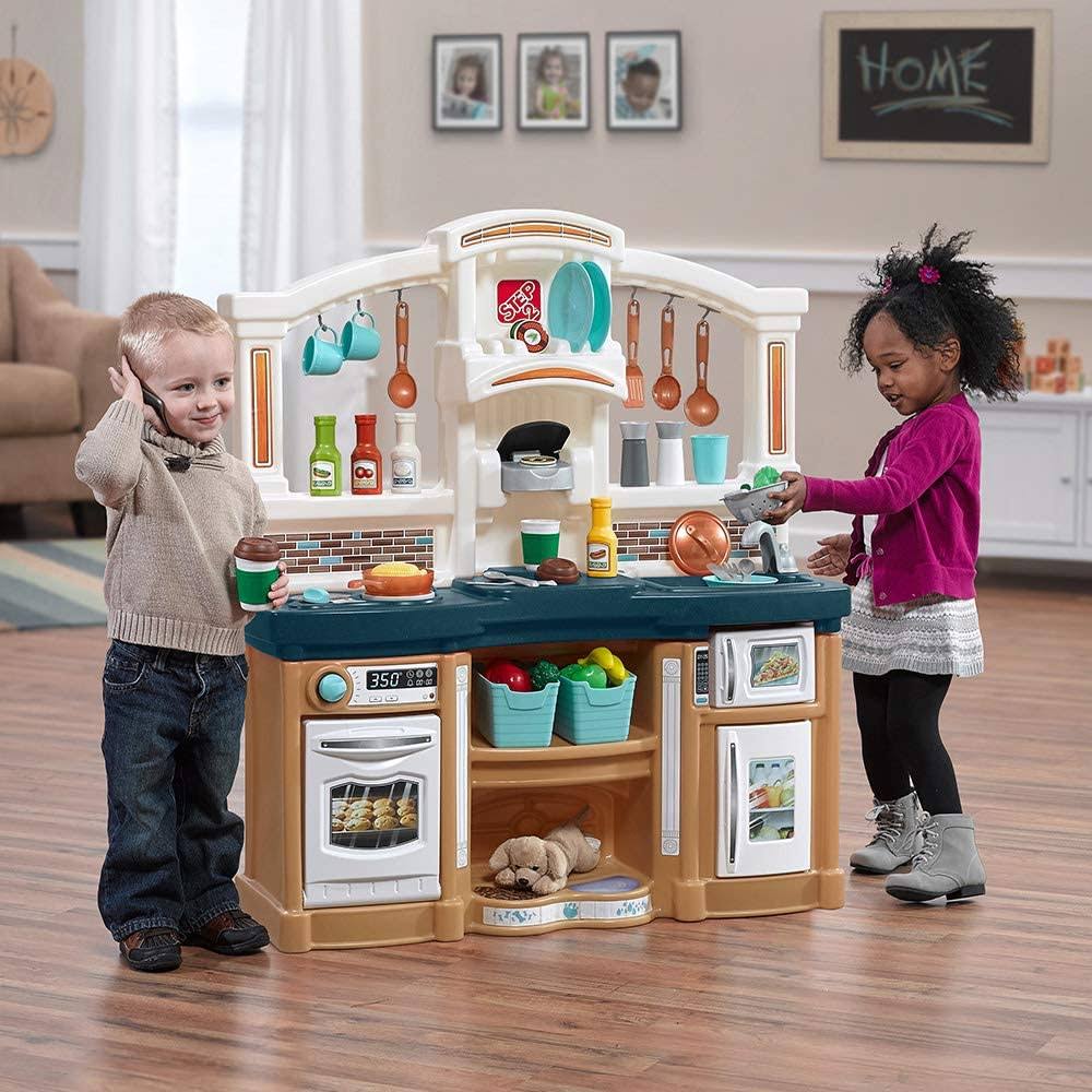Tan/Blue Kids Play Kitchen X8124