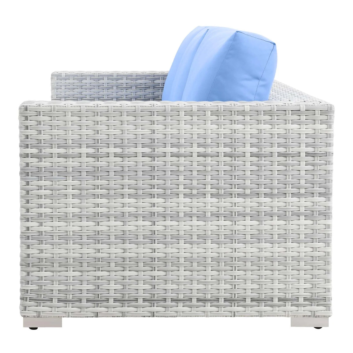 Light Grey Light Blue Rattan Wicker Sofa O18892