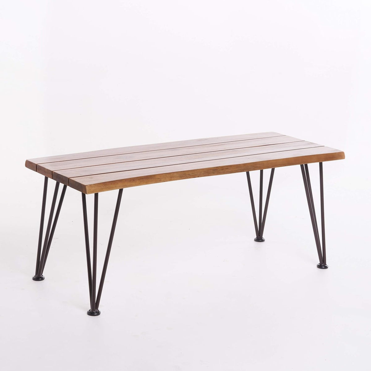 Industrial Iron and Teak Finished Acacia Wood Coffee Table M82492