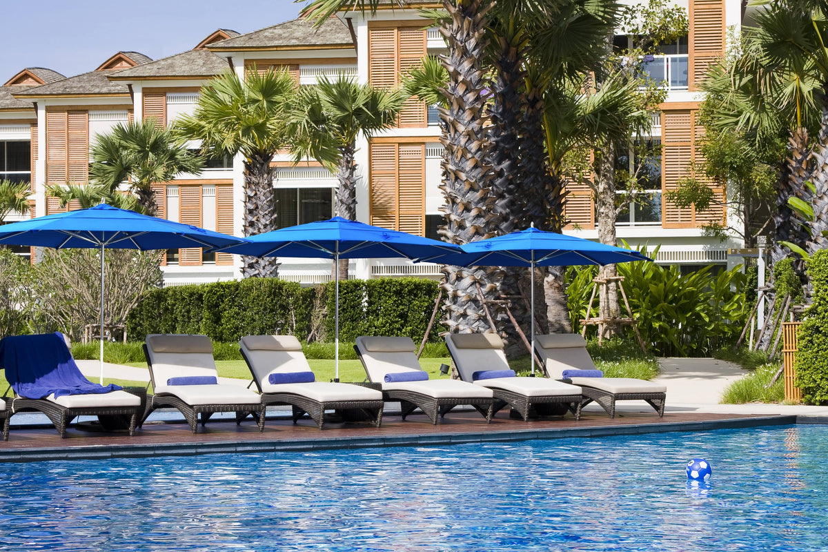 11 ft Aluminum Pole Market Umbrella with Push Lift - Sunbrella Fabric-Teak K5320
