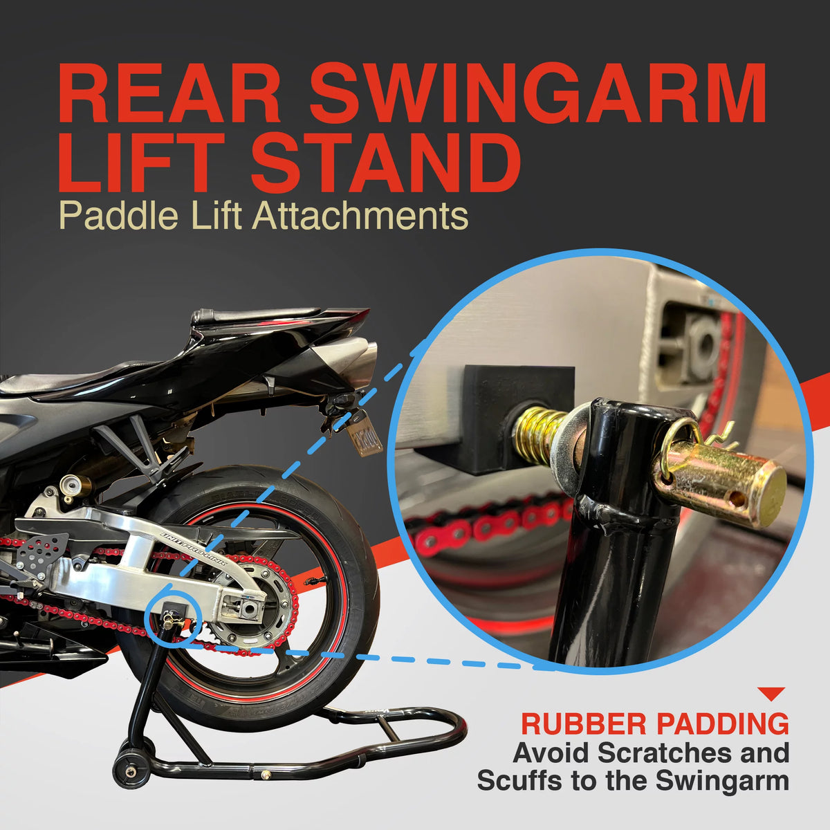 Motorcycle Front Rear Paddle Wheel Lift Stand P14980